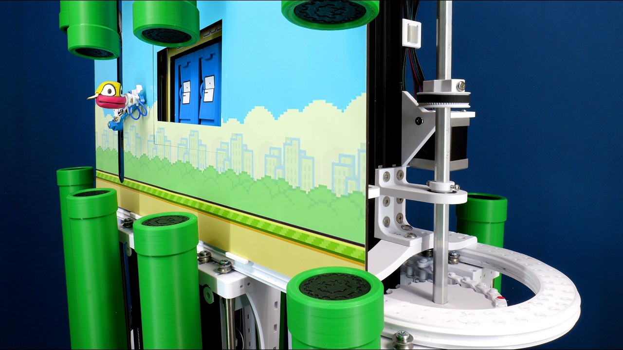 YouTube post by @Engineezy for PCBWay. Caption reads: I 3D printed a phone game you can play.