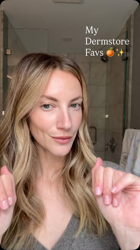 Instagram post by @girlwiththeslickback_ for Dermstore. Caption reads: [...] glow starts with Vitamin C, SPF and....