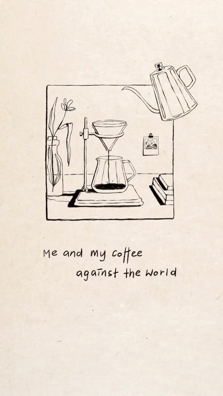 Instagram post by @haojing.co for Procreate. Caption reads: us, against the world. ☕️♥️
...
A mini coffee....