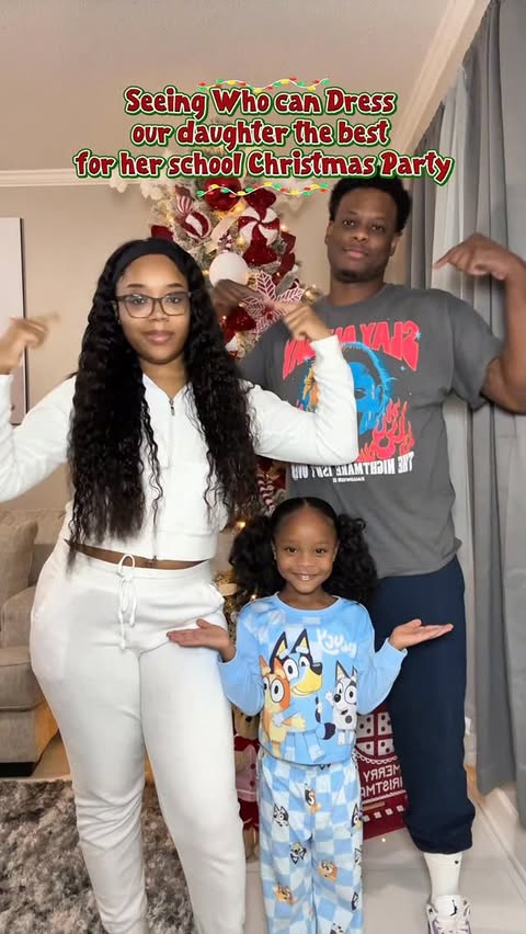 Instagram post by @delaneydreamm for King of Christmas. Caption reads: Who won? TeamDad🎄or TeamMom🎅🏿 #reels Overly....