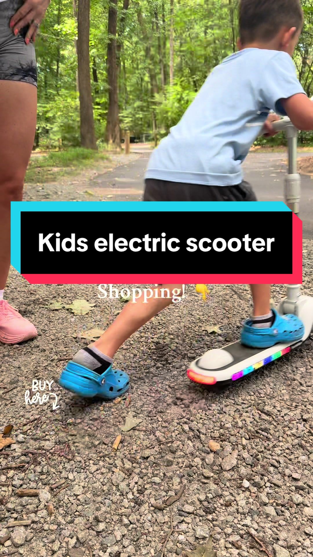 TikTok post by @erinragancooper for Fanttik. Caption reads: This kids electric scooter from @FanttikRide is so....