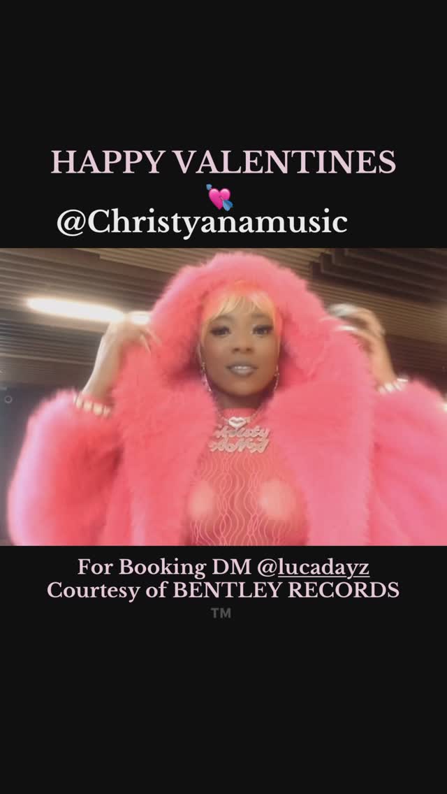 Instagram post by @christyanamusic for BentleyRecords.io. Caption reads: 💕Happy Valentine’s Day, everyone💕 #MissionUp....