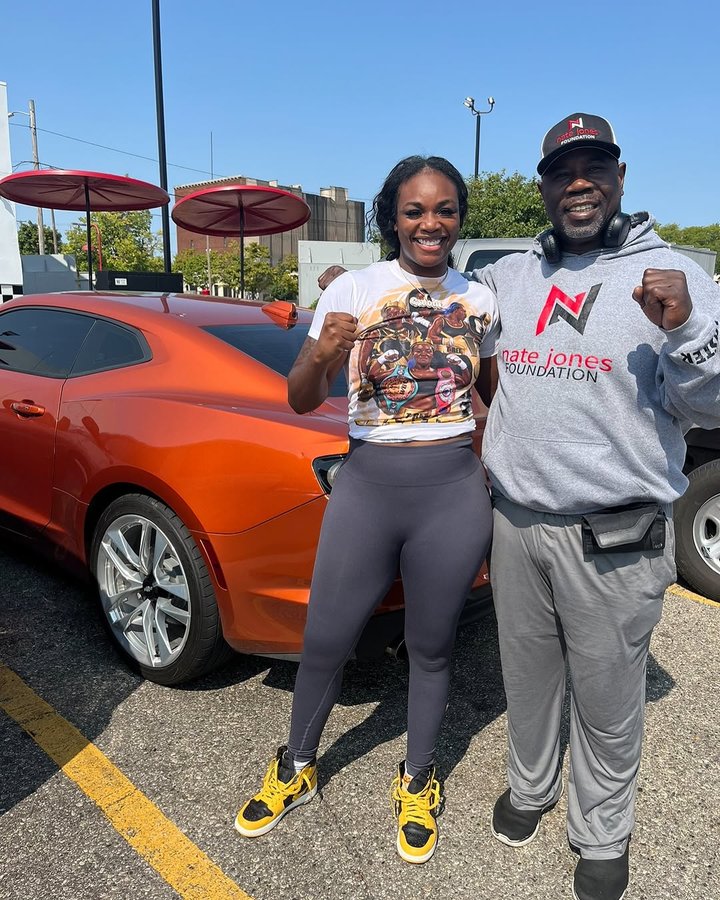 Instagram post by @tmax_productionz for Everlast. Caption reads: The Goat of Women’s Boxing @claressashields....