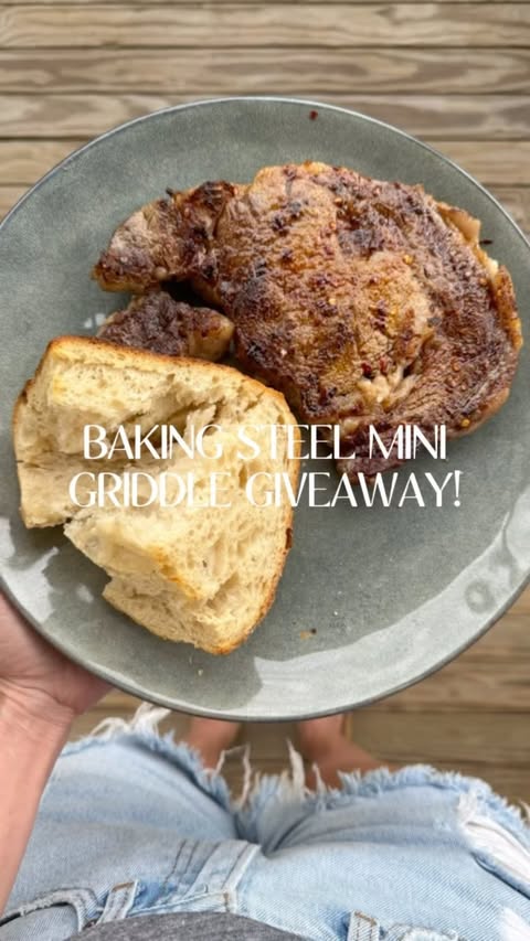 Instagram post by @katieuhran for Baking Steel. Caption reads: [...] by partnering up with my good friend....