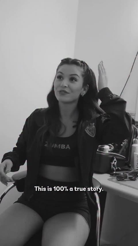 Instagram post by @gxvna_ for Zumba. Caption reads: A true story from the Greek goddess herself,....