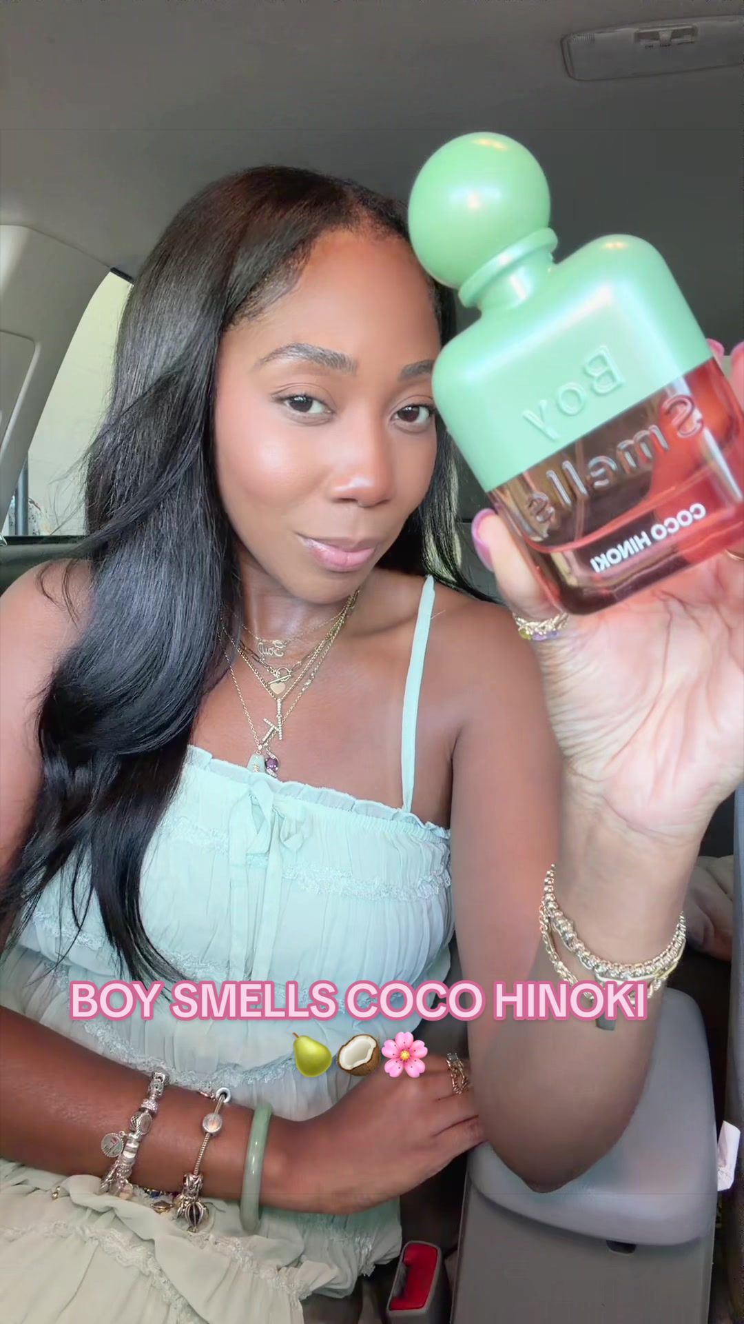 TikTok post by @turah21 for Boy Smells. Caption reads: [...] 🍐🥥🌸 Perfect creamy + woody balance....