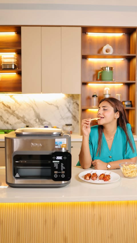 Instagram post by @havisha_malhotra for SharkNinja. Caption reads: Adulting gets easier with smart kitchen upgrades.....