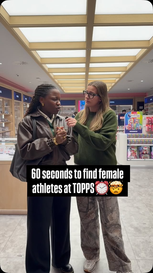 Instagram post by @_fifty1_ for Topps. Caption reads: [...] as many Female Athletes as possible🤯⏰....