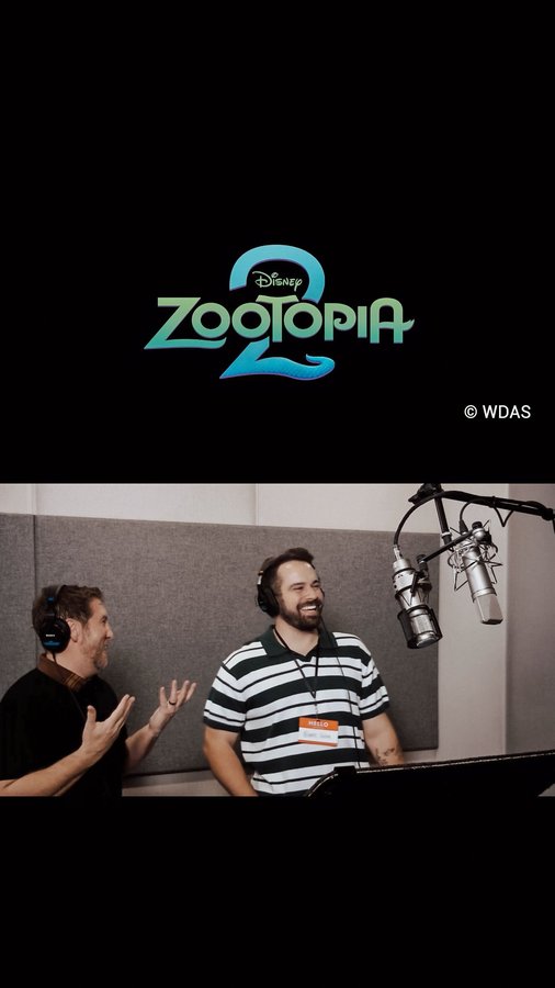 Instagram post by @blakespopnook for Disney Animation. Caption reads: i got to jump in the booth at @disneyanimation for....