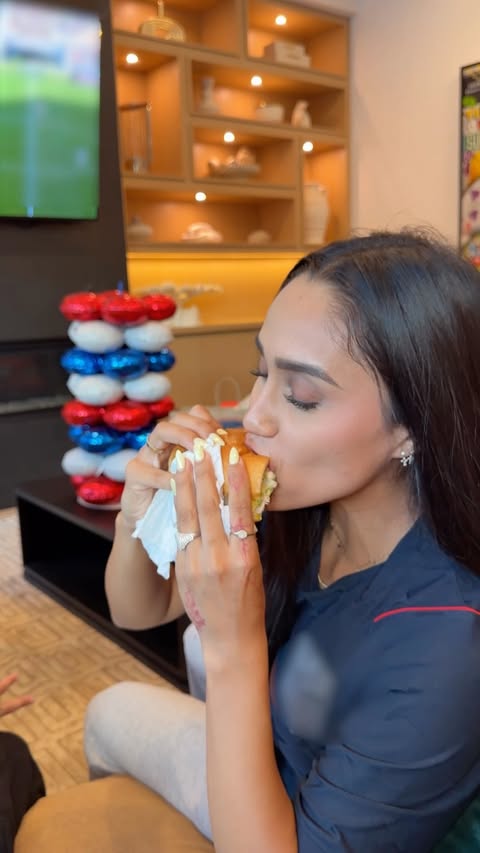Instagram post by @nevermissallie for Jersey Mike's Subs. Caption reads: Order @jerseymikes for the world’s biggest soccer....