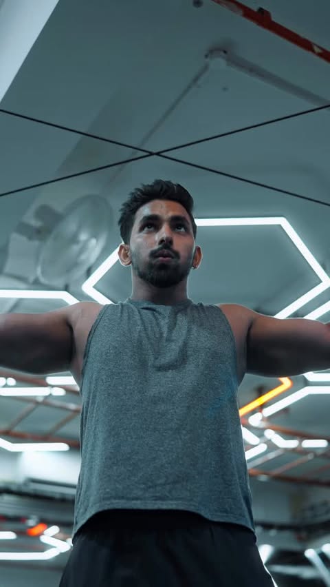 Instagram post by @akashgupta1517 for Dymatize. Caption reads: [...] than yesterday 🏋️ . . Fueled by....