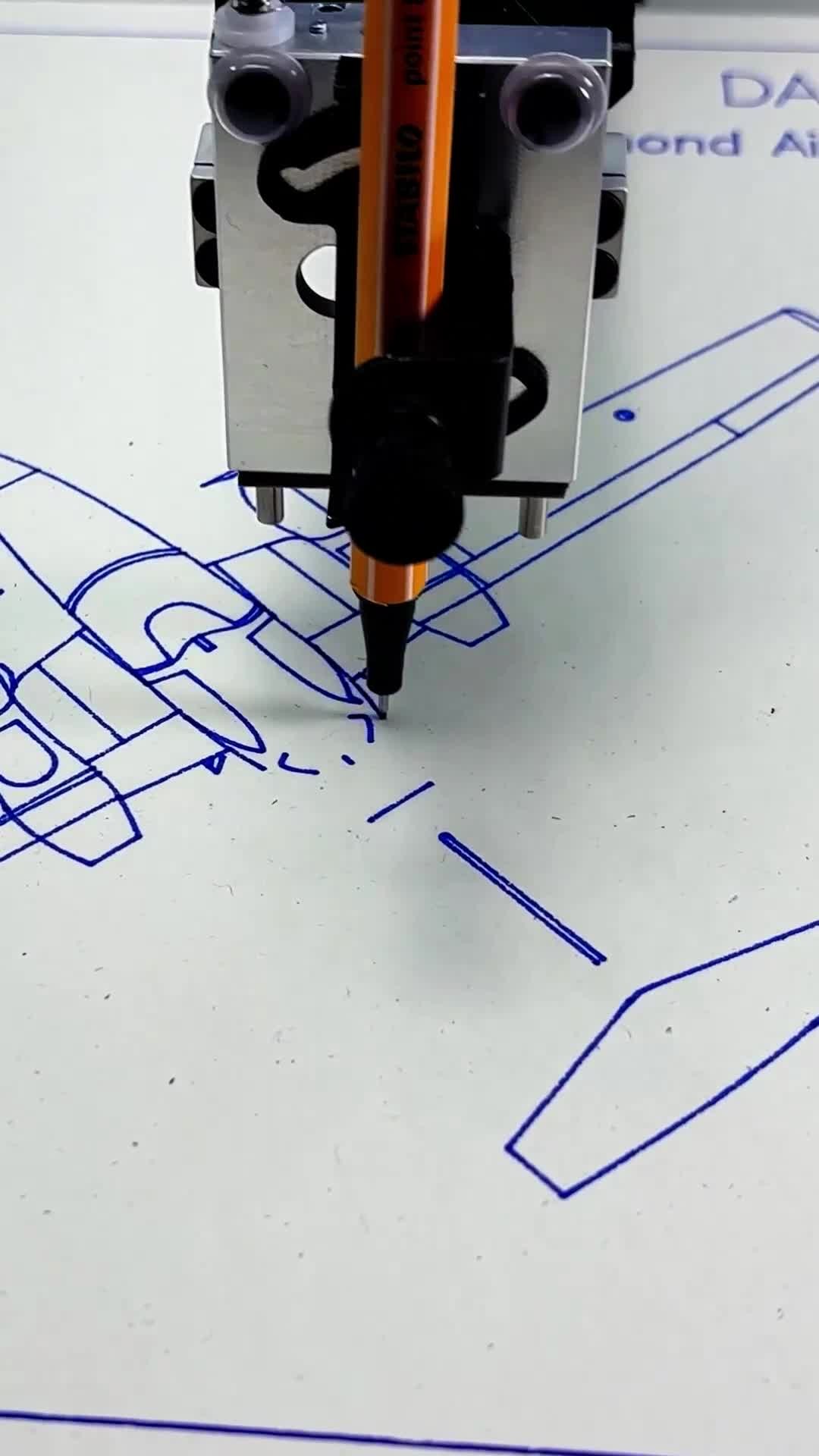 Instagram post by @_draw_scape for STABILO. Caption reads: Discover our Diamond DA 42 aircraft plotter art,....