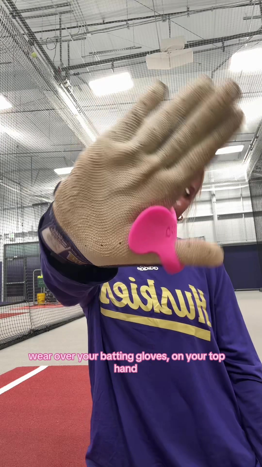 TikTok post by @sophimazzola for ThumbPRO Baseball. Caption reads: loving my new thumbPRO🩷🩷 @ThumbPRO Baseball .