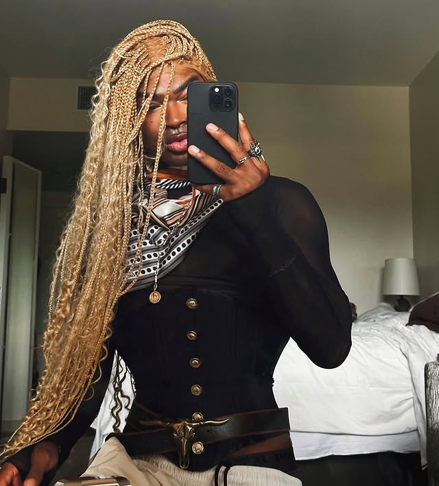 Instagram post by @somedailyjoe for AFRM. Caption reads: [...] made me do it 👱🏾‍♀️ | Sheer Top:....