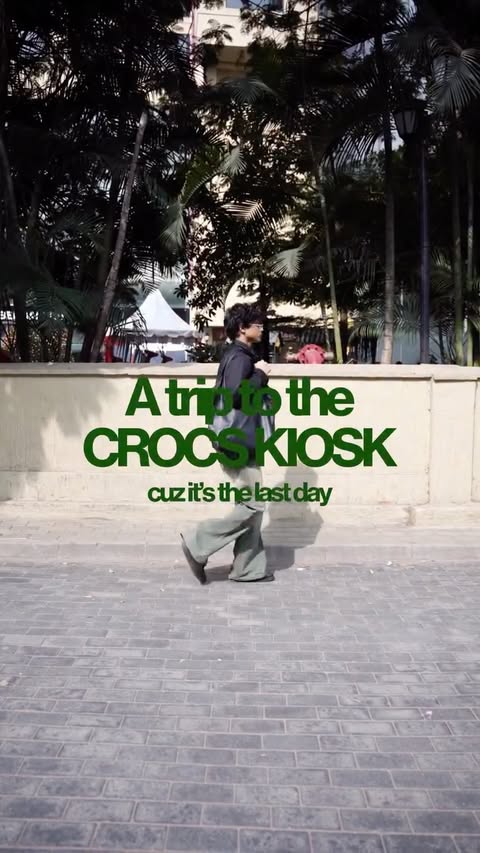 Instagram post by @m__zyan for Crocs. Caption reads: Tell me why the Crocs kiosk at @pmcbangalore made....