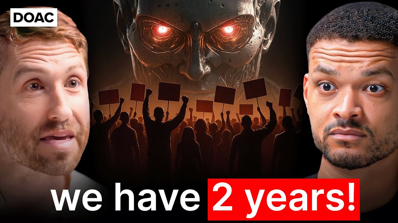 YouTube post by @TheDiaryOfACEO for BON CHARGE. Caption reads: AI Expert: Here Is What The World Looks Like In 2....