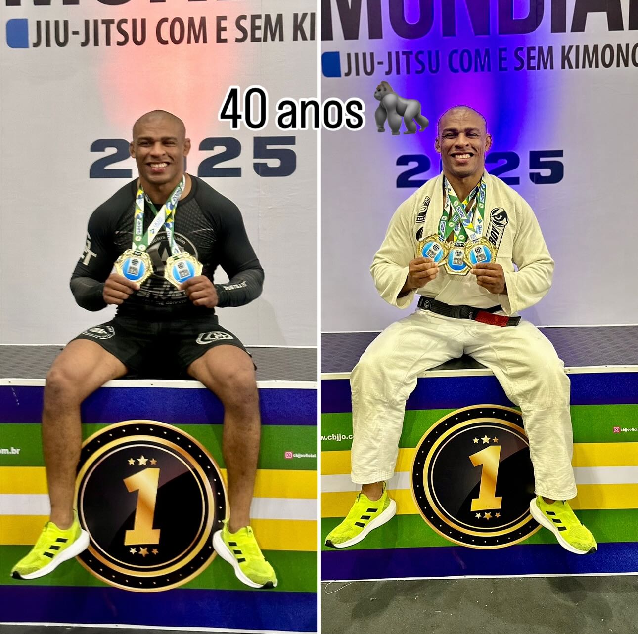 Instagram post by @moreira.bjj19 for Badboy. Caption reads: 31/08/2025 Hj completo 40 anos de idade, fica uma....