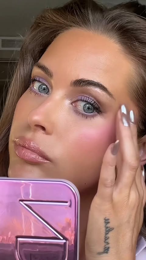 Instagram post by @murielle for Natasha Denona Beauty. Caption reads: [...] eye pencils by @kikomilano blush....