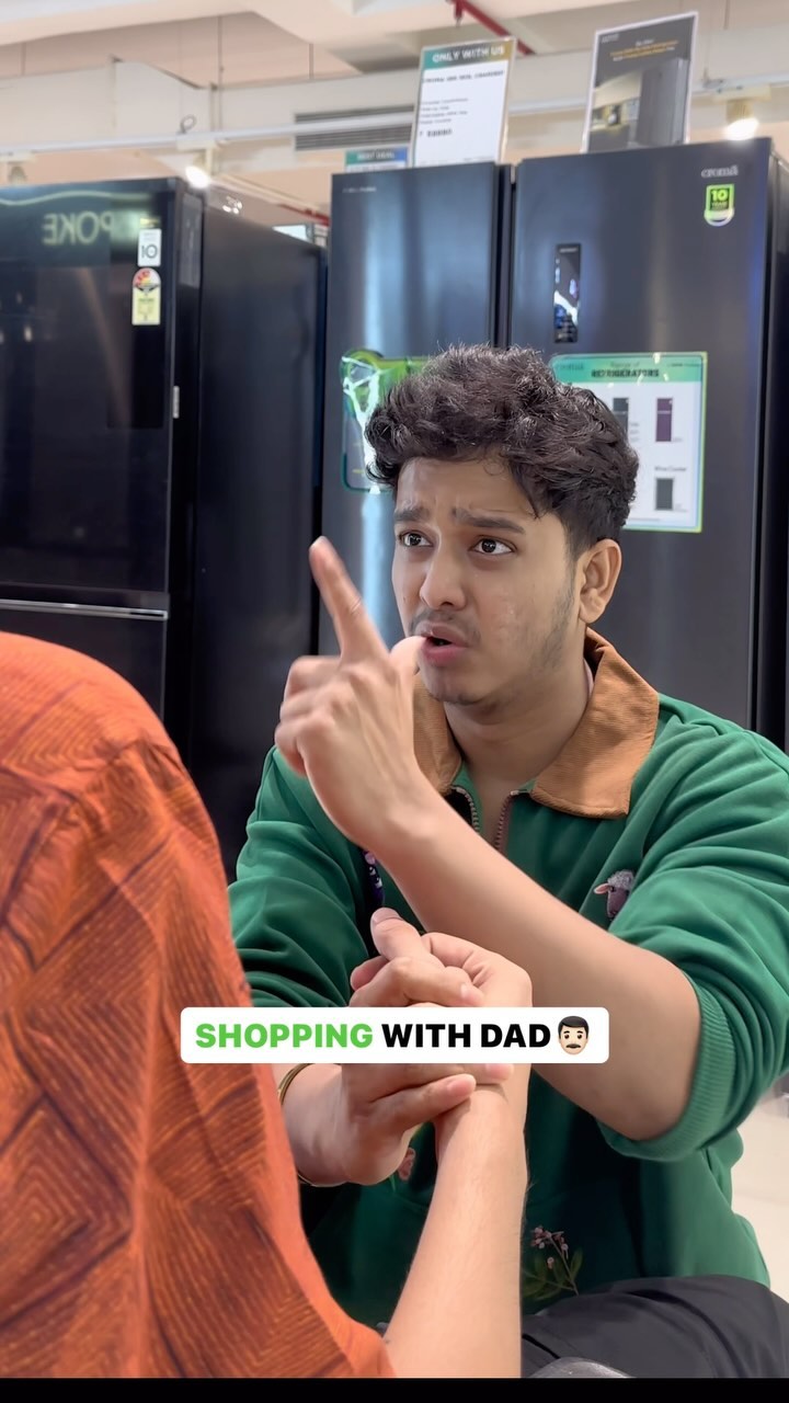 Instagram post by @vishal_d_o_p for Croma. Caption reads: Gujarati X Animal version 😂👨🏻
@croma.retail &....