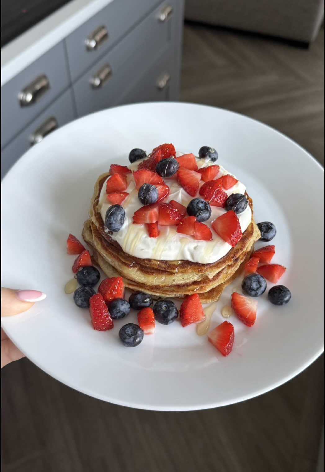 TikTok post by @romymorris.x for Free Soul. Caption reads: [...] banana protein pancakes!!🍌🥞 using @Free....