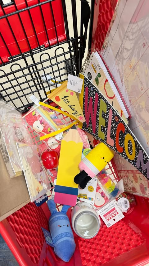 Instagram post by @msgoodmanart for Bloom Nutrition. Caption reads: Little back to school haul for ya 🍎💌📚✂️....