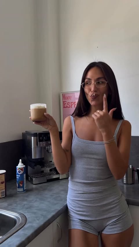 Instagram post by @saramessy for Ninja Kitchen. Caption reads: Make a peppermint chocolate cappuccino with me....