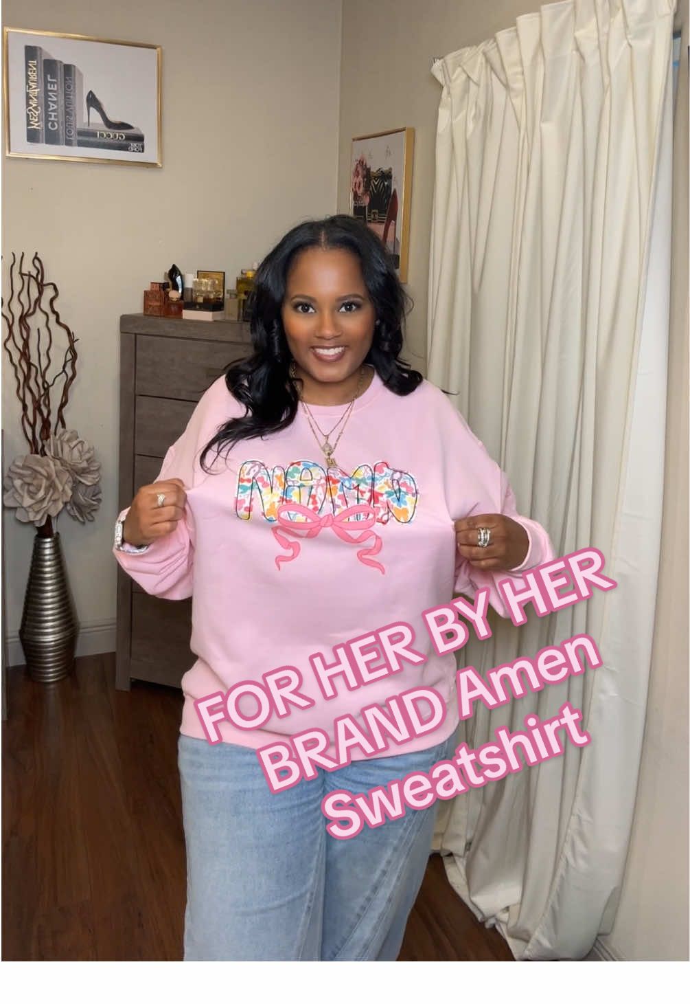 TikTok post by an influencer for For Her By Her Brand. Caption reads: [...] #bfcm @FOR HER BY HER BRAND.