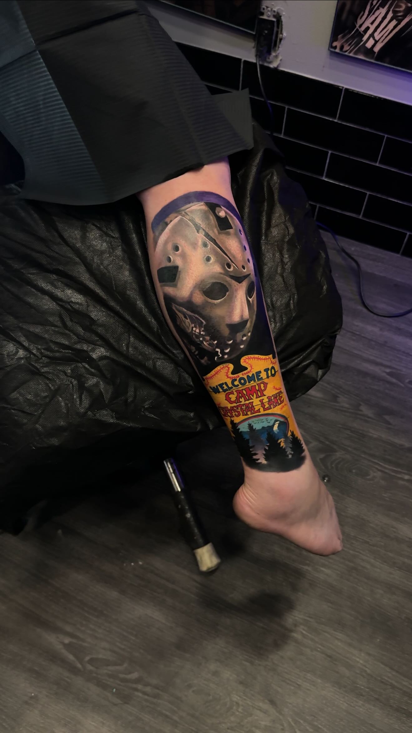 Instagram post by @motochick265 for EZ Tattoo Supply. Caption reads: @motochick265 MEMORIAL “CORBIN WAYNE” 🙏🏻 Coming....