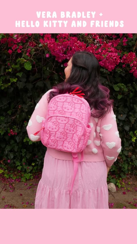 Instagram post by @hellofaheema for Vera Bradley. Caption reads: [...] collab with @hellokitty and Friends x Vera....