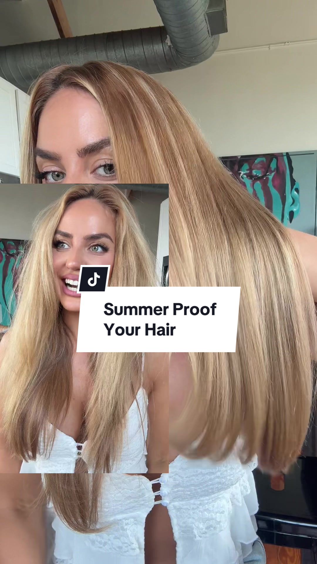 TikTok post by @lorenrosko for IGK Hair. Caption reads: [...] frizz for FOUR DAYS. ☀️👏🏼 @IGK Hair....