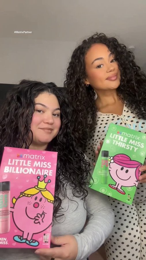 Instagram post by @phaithmontoya for Matrix. Caption reads: Can you believe how curly her hair got?? You can’t....