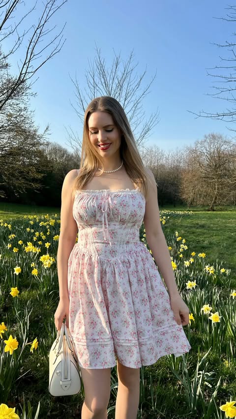 Instagram post by an influencer for Scarlet Darkness. Caption reads: [...] dresses! 🌸🤍 Dress by....