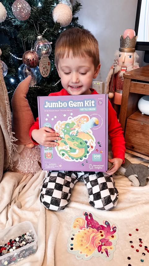 Instagram post by @the.essex.mum for Learning Resources. Caption reads: [...] Jumbo Gem Sticking Kit from....