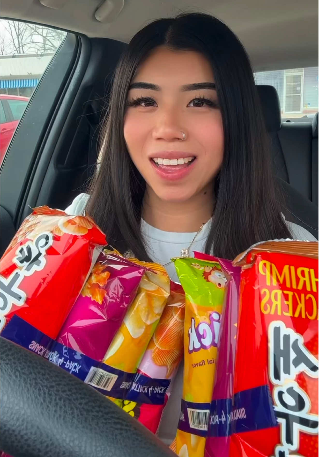 TikTok post by @pennylijuanofficial for Nongshim America. Caption reads: Try @Nongshim Global @Nongshim USA snacks with me....