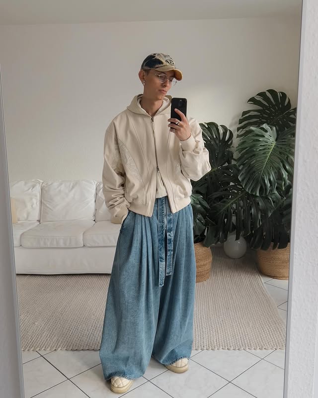 Instagram post by @soy_raka for RICK OWENS ONLINE. Caption reads: [ad] one jacket, two outfits. Pick your favourite....