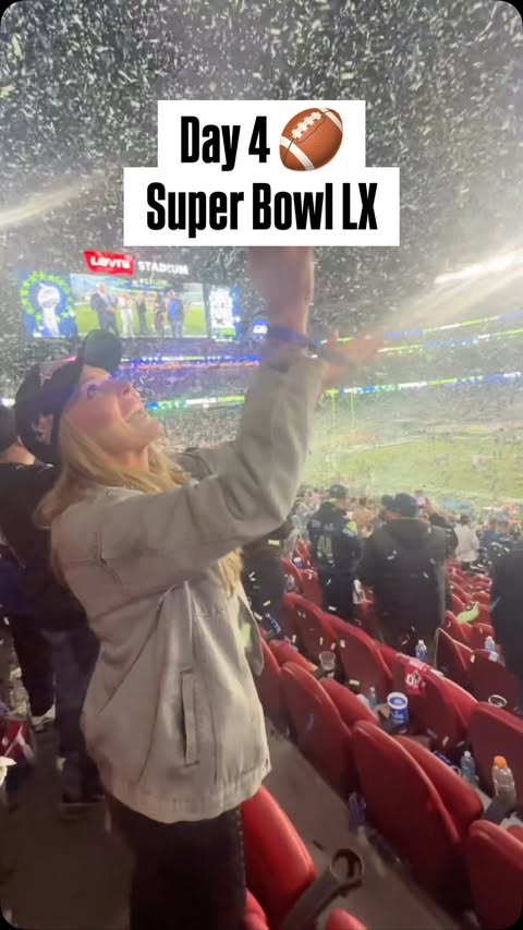 Instagram post by @lscreeden for FanDuel. Caption reads: Super Bowl LX 🏈 DAY 4 the @fanduel ✨grand finale✨....