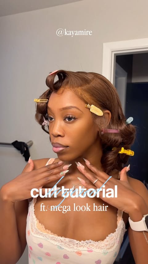 Instagram post by @kayamire for Megalook. Caption reads: @megalookhair 🩵 Use Code "XLH25" to Get $25 OFF.....