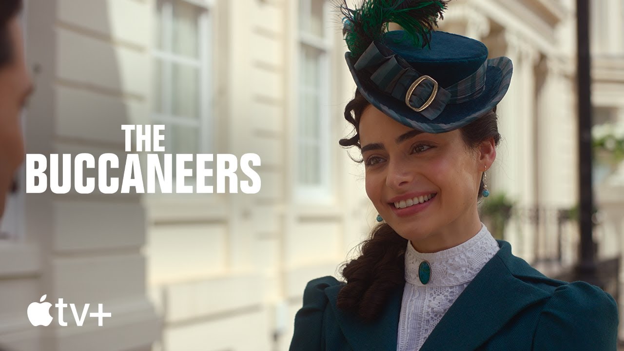 YouTube post by @AppleTV for GIPHY. Caption reads: The Buccaneers — Lizzy Meets Hector | Season 2....