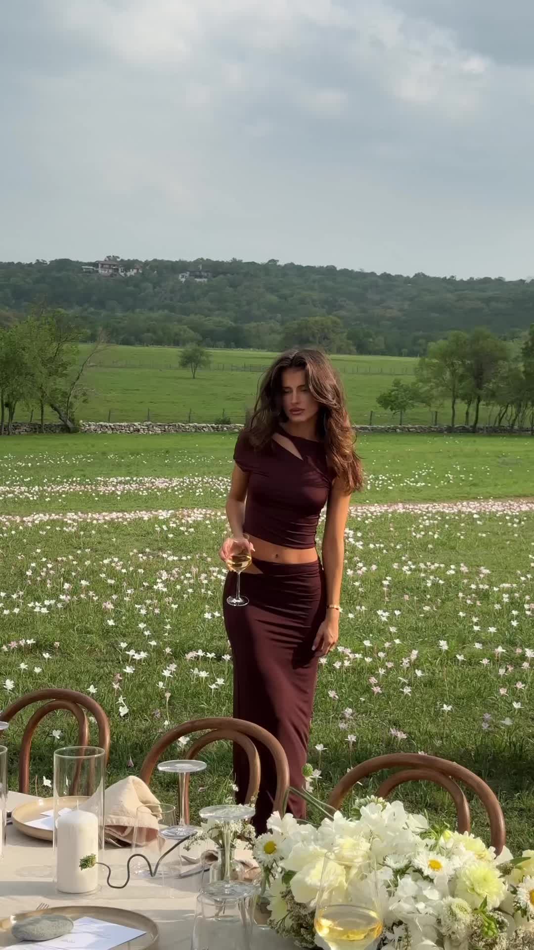 TikTok post by @katherinesaras for Meshki. Caption reads: celebrating the new wild oasis collection with....