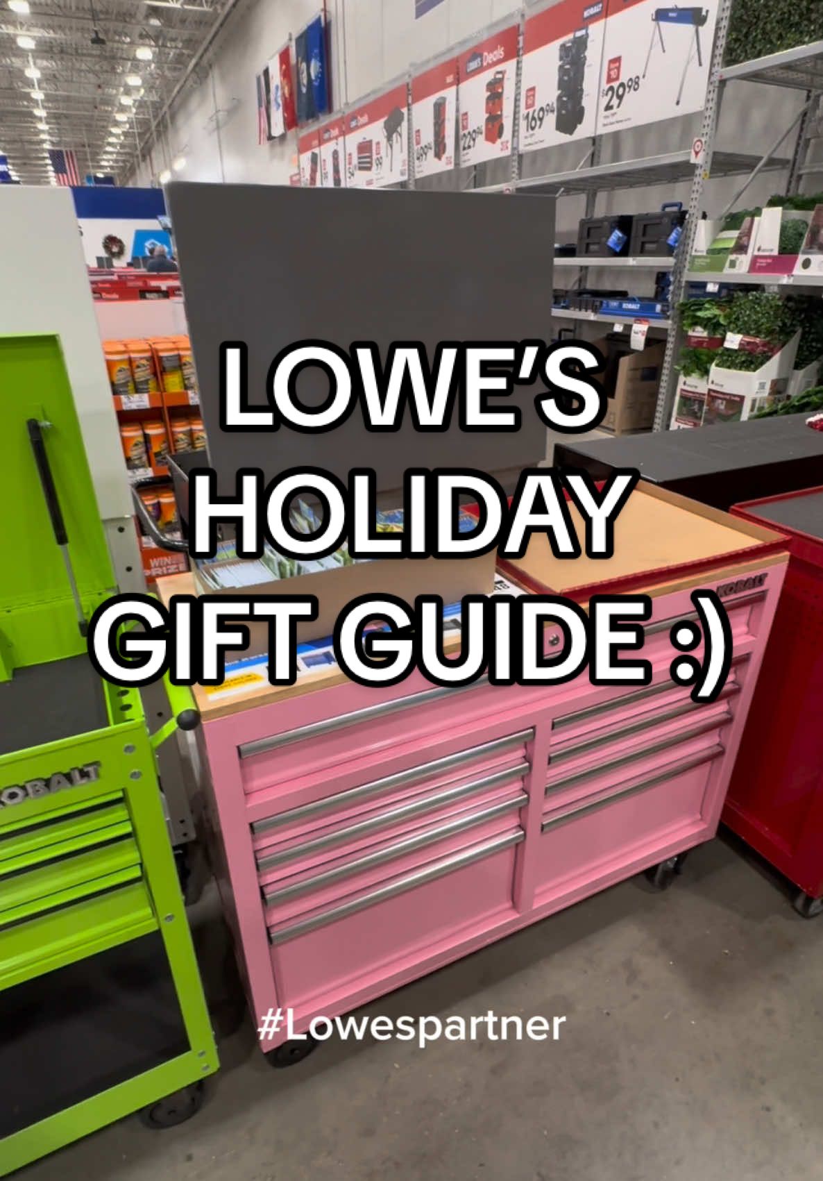 TikTok post by @vintageshowpony for Lowe's. Caption reads: [...] has been slaying the season.  Being a....