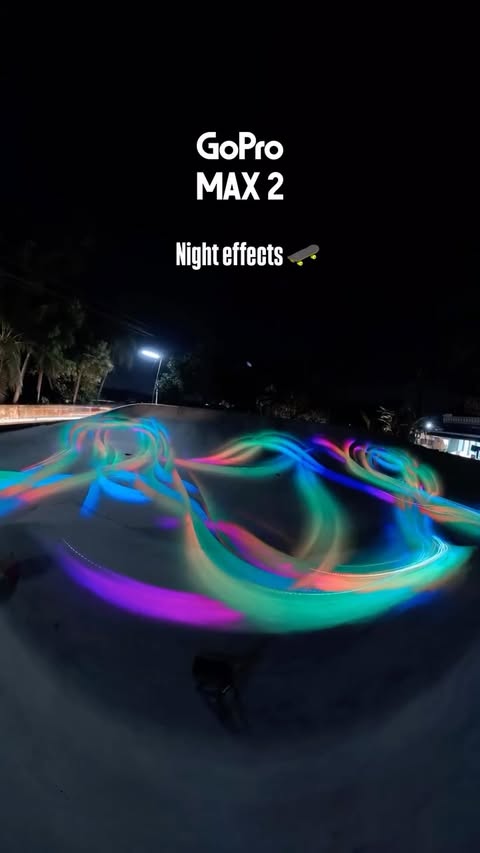 Instagram post by @sup.akash for GoPro. Caption reads: Lighting up the skatepark 🛹
Creating magic with....