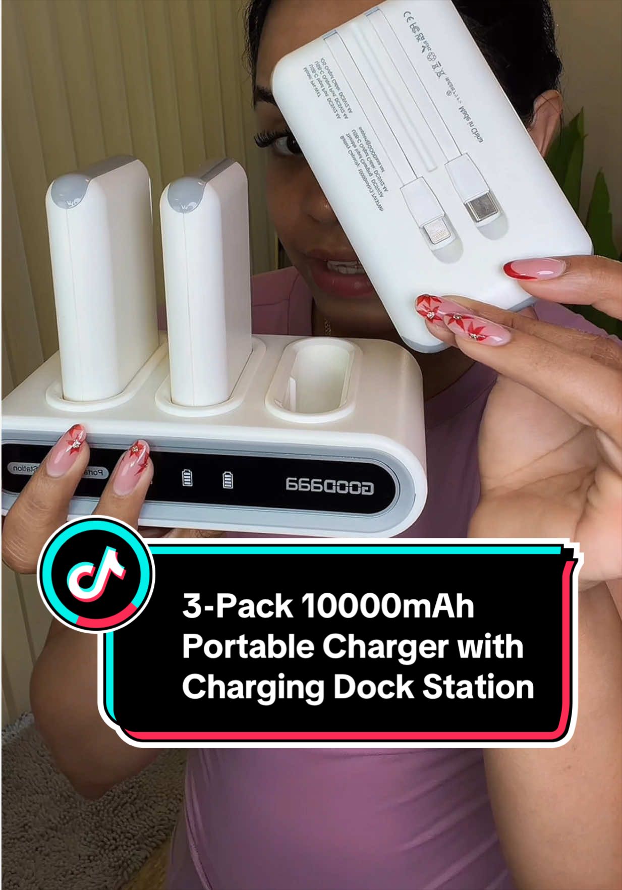 TikTok post by @eilan_carmell1 for Blavor. Caption reads: [...] #batterypack #tiktokshopfind @BLAVOR ENERGY.