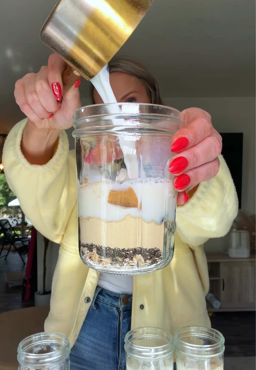 TikTok post by @realtalkcaitlin for Soligt. Caption reads: [...] #highproteinbreakfast #highprotein @Soligt....