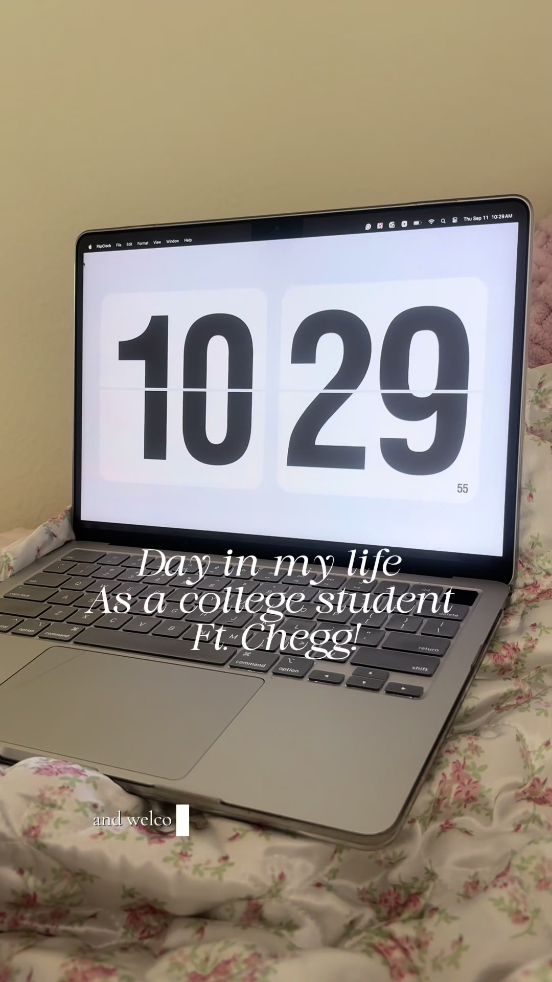 TikTok post by @_hailez_ for Chegg. Caption reads: Day In My Life with @Chegg 🧡 #dayinmylife....