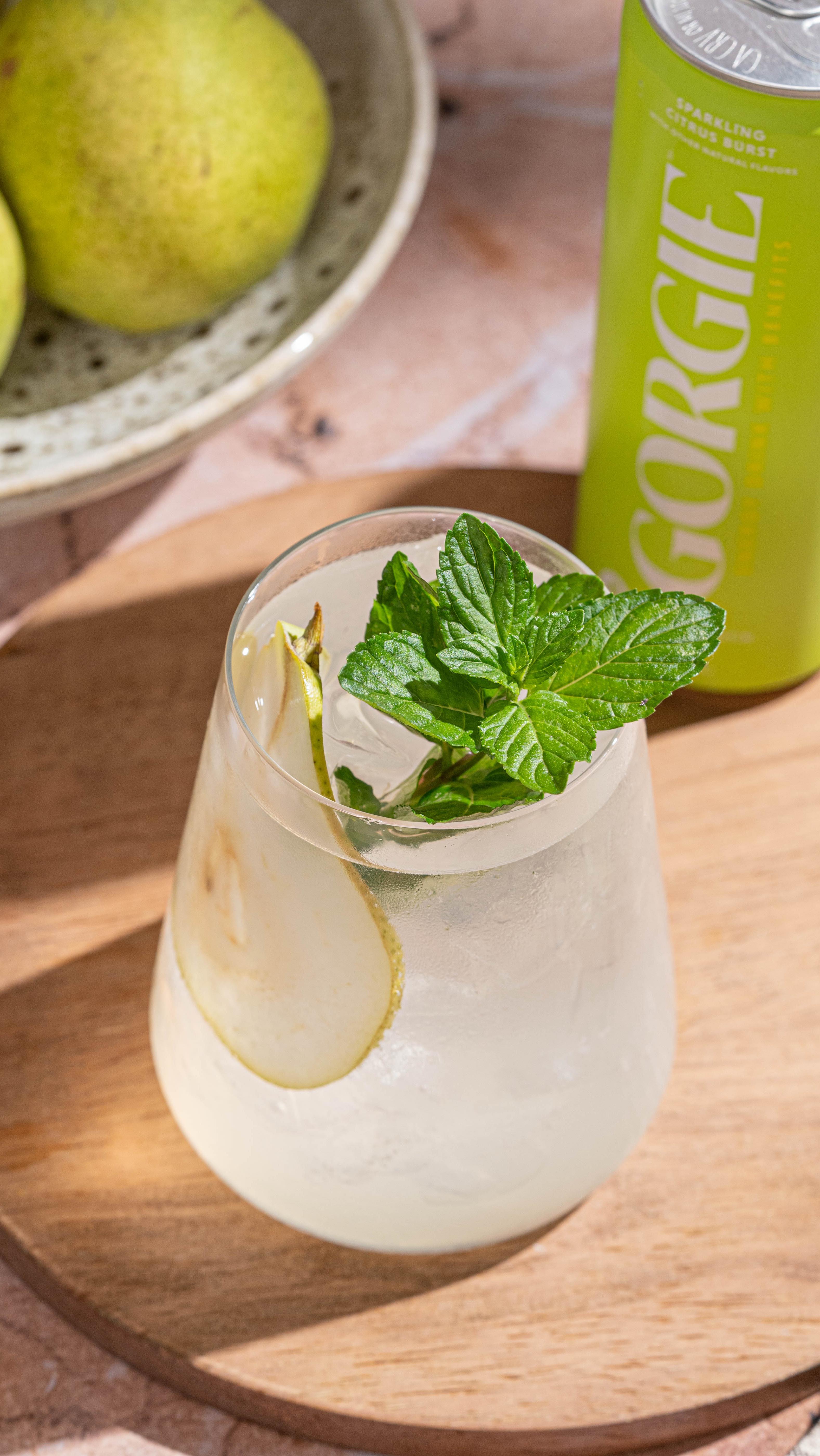 Instagram post by @the.boozy.ginger for GORGIE. Caption reads: I’m partnering with @drinkgorgie to bring you a....