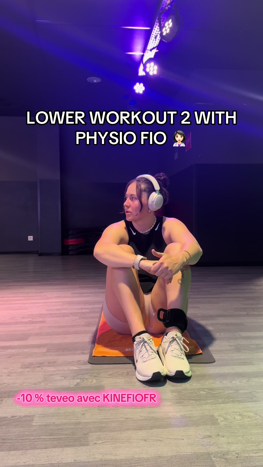 TikTok post by @kinefio06 for Teveo. Caption reads: [...] de sport sont toujours plus belles avec....