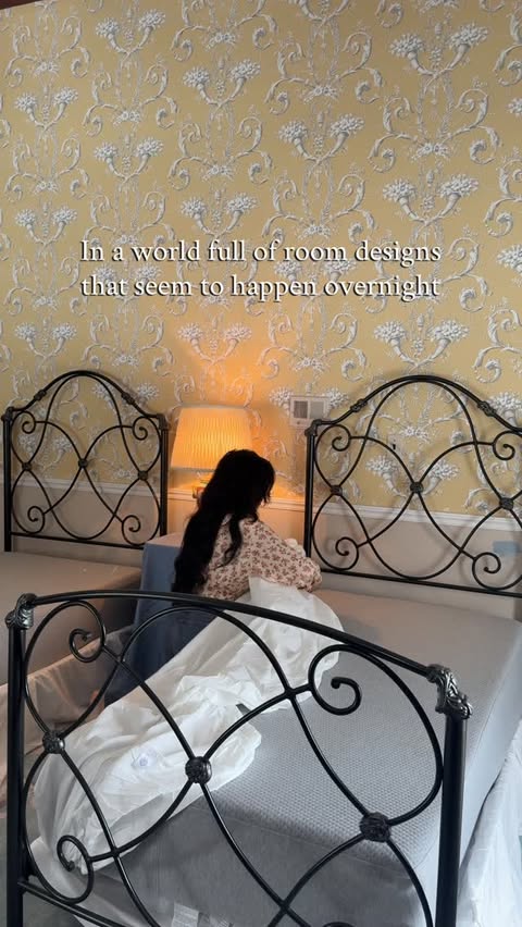 Instagram post by @paigekontrafouris for Linens & Hutch. Caption reads: Sometimes rooms take time and that's okay. Finally....