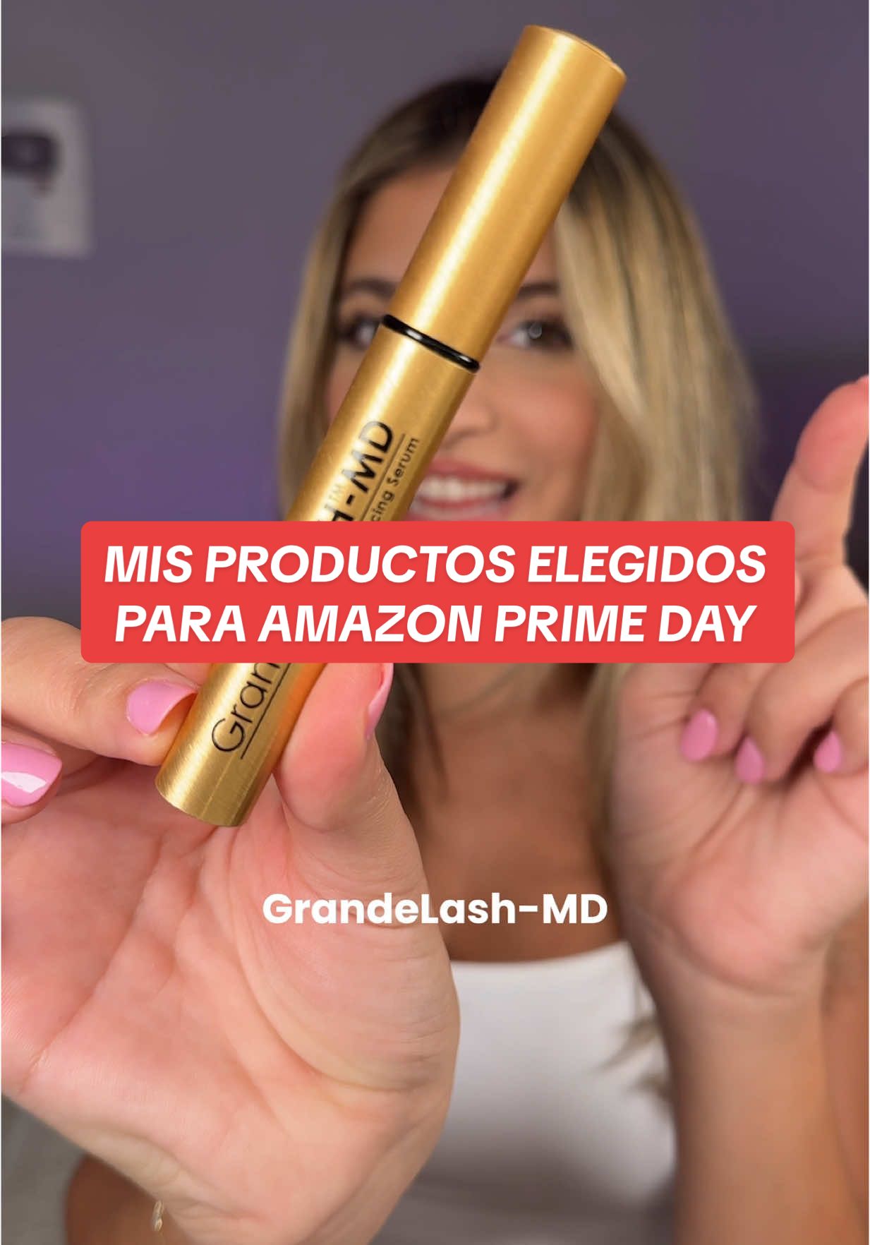 TikTok post by @ludsoleimani for Grande Cosmetics. Caption reads: [...] gastar tu dinero <3 #grandepartner @Grande....