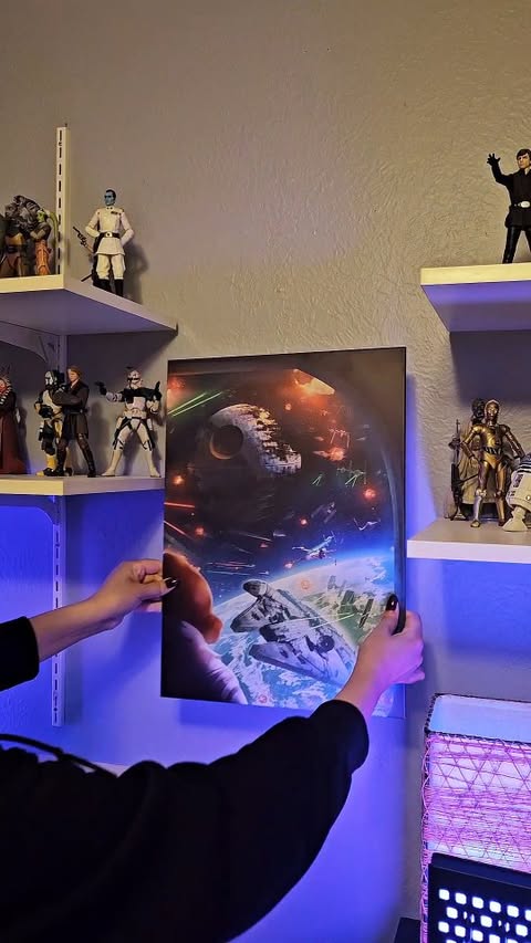 Instagram post by @babygur0 for Displate. Caption reads: Unboxing and mounting my new Displate metal....