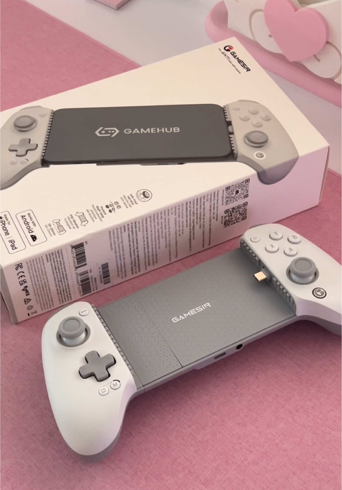 TikTok post by @withlove.cess for GameSir. Caption reads: Unboxing the GameSir GameSir G8 Plus MFi 🎮📦....